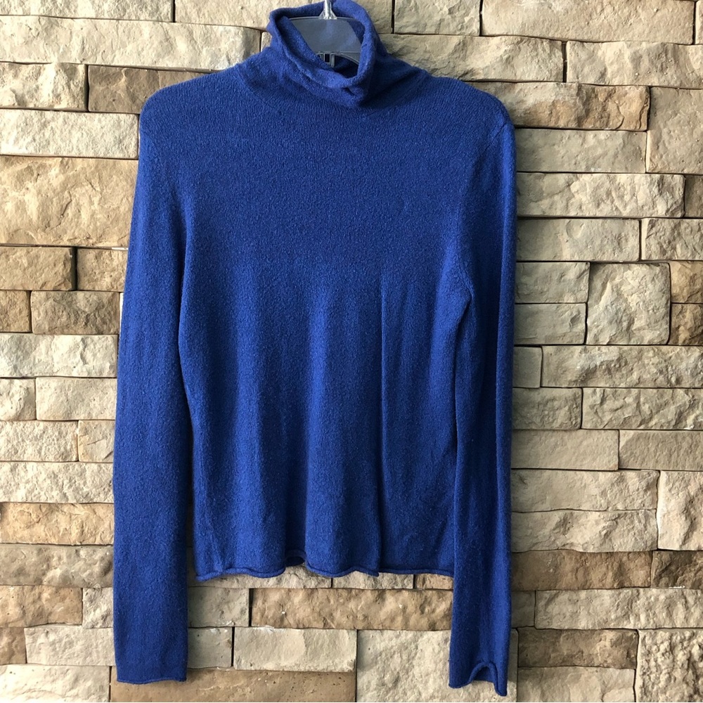 Moda International Turtleneck Sweater Blue Size Medium —#012 - Picture 2 of 7